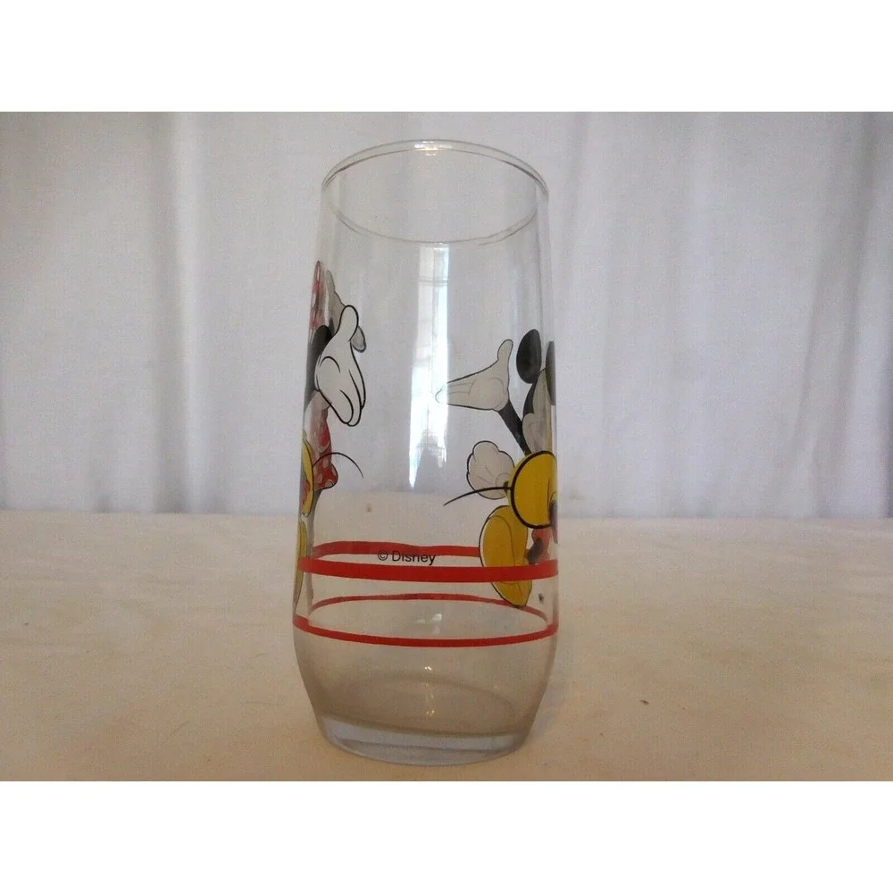 Mickey Mouse and Minnie Mouse Glass  Juice Drinking Glass‎ Vintage